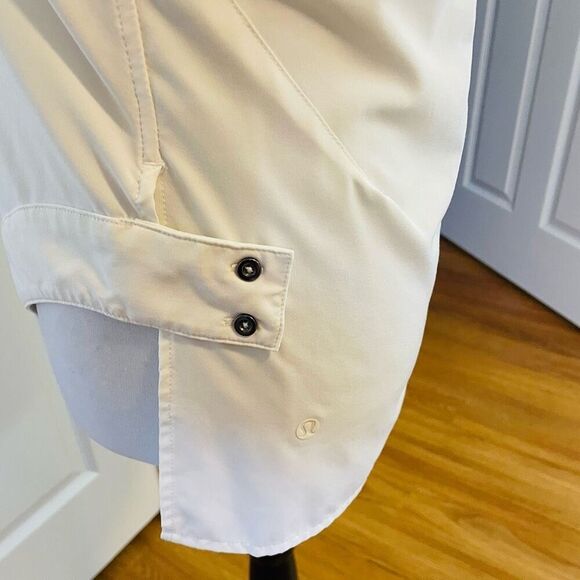 Lululemon Urbanite Button Down Shirt Ivory White Size 4 - Picture 6 of 12